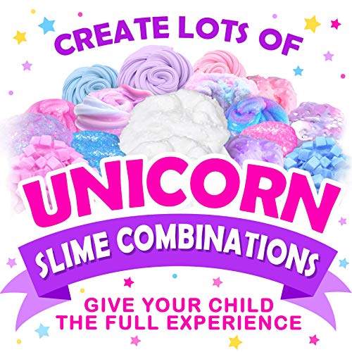 Original Stationery Mini Unicorn Slime Kit para Niñas Niñas - Fabrica Slime de Unicornio, de Colores, Brillante, de Espuma, Fluffy, de Nube y Mucho más