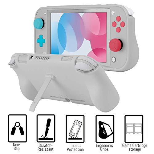 Orzly Paquete de Accesorios para Nintendo Switch Lite – Incluye: Protectores de Pantalla & Funda para Switch Lite Consola, Funda Comfort Grip, Cable USB, Auriculares y más. (Z&Z Edition)