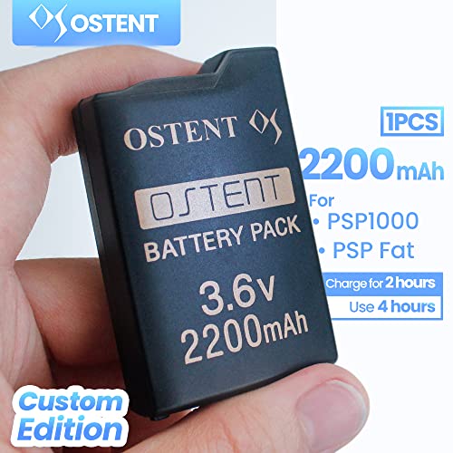 OSTENT 2200mAh 3.6V Paquete de batería recargable de polímero de iones de litio de iones de litio Versión mejorada de reemplazo para Sony PSP 1000 PSP-280 Consola de videojuegos