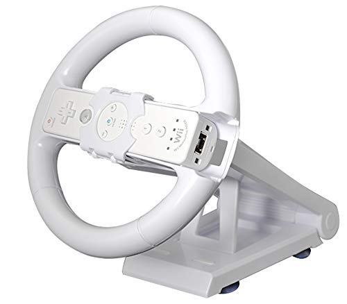 OSTENT Soporte para volante multi-ángulo Racing Game Compatible para controlador de consola Nintendo Wii Color blanco