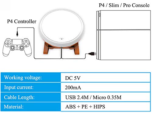 OSTENT Tambor Controlador Baquetas Instrumento Tradicional Japonés para Sony PS4 Slim Pro Taiko No Tatsujin Master Videojuegos