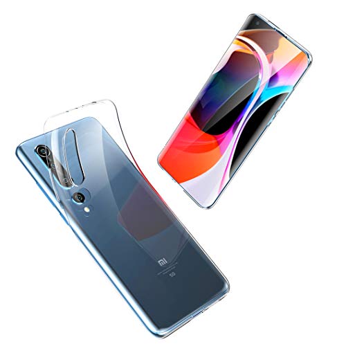 Oududianzi - 9 x Funda para Xiaomi Mi 10/10 Pro 5G, [Serie Arcoiris] Carcasa Mate Suave en Silicona TPU [Transparente + Negro + Rosa + Azul Oscuro + Rojo + Verde Menta + Amarillo + Verde + Azul]