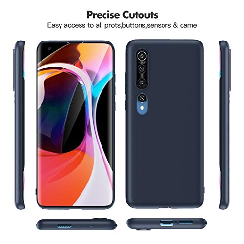 Oududianzi - 9 x Funda para Xiaomi Mi 10/10 Pro 5G, [Serie Arcoiris] Carcasa Mate Suave en Silicona TPU [Transparente + Negro + Rosa + Azul Oscuro + Rojo + Verde Menta + Amarillo + Verde + Azul]