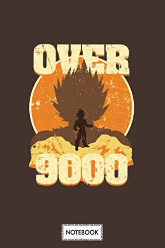 Over 9000 Notebook: Planner, Lined College Ruled Paper, Diary, 6x9 120 Pages, Journal, Matte Finish Cover