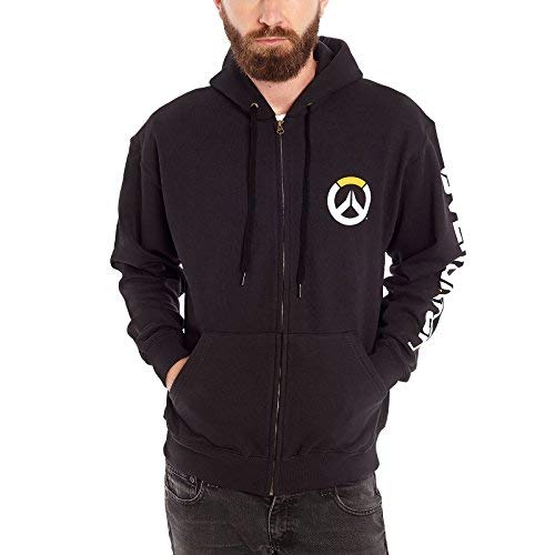 Overwatch Sudadera con capucha y logotipo de color negro. Negro XXL