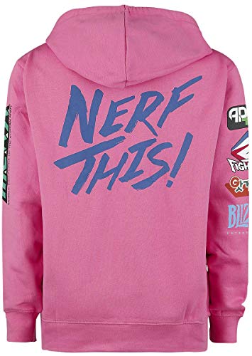 Overwatch Ultimate D.VA Hombre Capucha con Cremallera Rosa M, 100% algodón, Kapuze mit Tunnelzug Regular