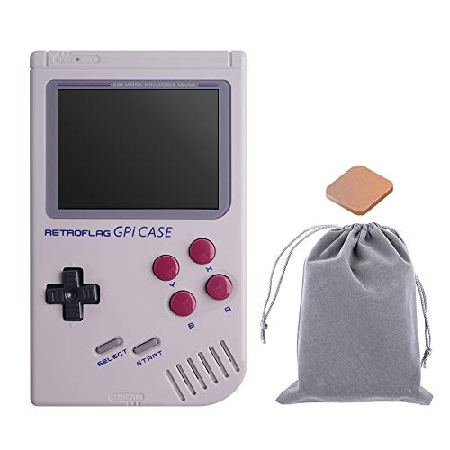 Owootecc Retroflag GPi Case with Flannel Bag & Heatsink for Raspberry Pi Zero 2 W Raspberry Pi Zero and Zero W with Safe Shutdown