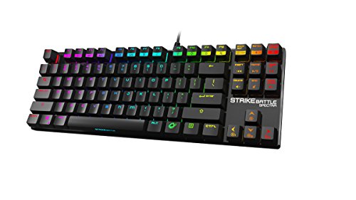 Ozone Gaming Gear Strike Battle Spectra - OZBTLSPECTRARSRD- Teclado mecanico TKL, RGB, Cherry MX, G-Mode, Layout Ruso, Color Negro