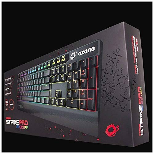 Ozone Gaming Gear Strike Pro Spectra -OZSTKPROSPECTRAUSRD- Teclado mecanico RGB, Switches Cherry MX, Layout Americano, numerico, Color Negro