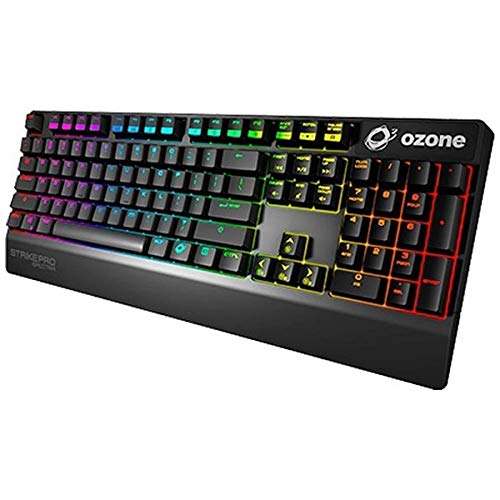 Ozone Gaming Gear Strike Pro Spectra -OZSTKPROSPECTRAUSRD- Teclado mecanico RGB, Switches Cherry MX, Layout Americano, numerico, Color Negro