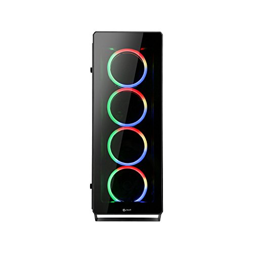 [Pack Ahorro de TALIUS]: Caja ATX Gaming Leviathan con Cristal Templado + 9 Ventiladores LED Spectrum Doble aro RGB12cm