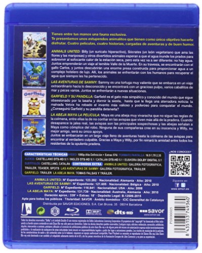 Pack Animales 3D: Las Aventuras De Sammy + Animals United + Maya + Garfield [Blu-ray]