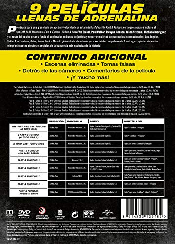 Pack: Fast & Furious 1-8 + Hobbs & Shaw [DVD]