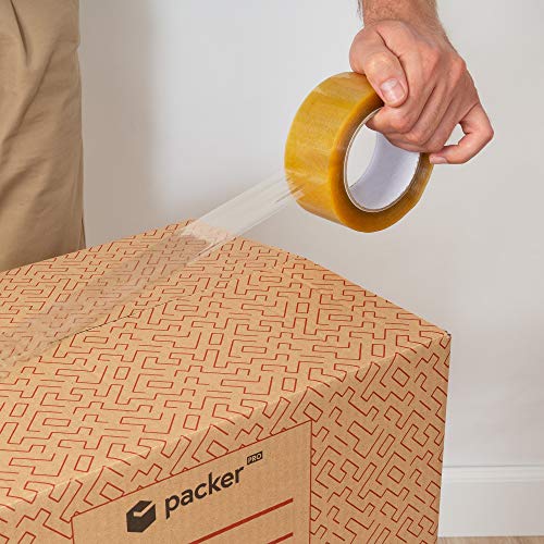 packer PRO Pack 10 Cajas Carton para Mudanzas y Almacenaje Ultra Resistentes con Asas y Cinta Adhesiva 600x400x400mm