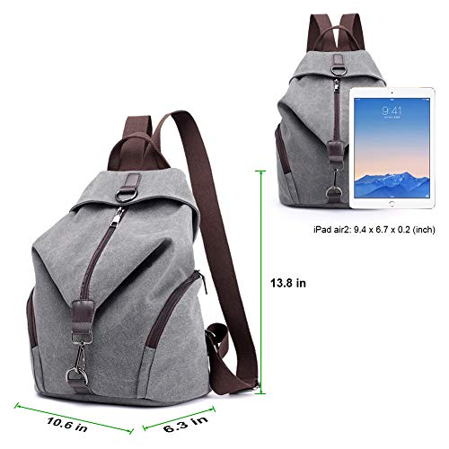 Padgene Mochila de Lona para Mujer, Bolsa De Viaje De Gran Capacidad Informal De La Vendimia Bolso Mochila Mujer Casual Para Vacaciones Viajes Senderismo Camping