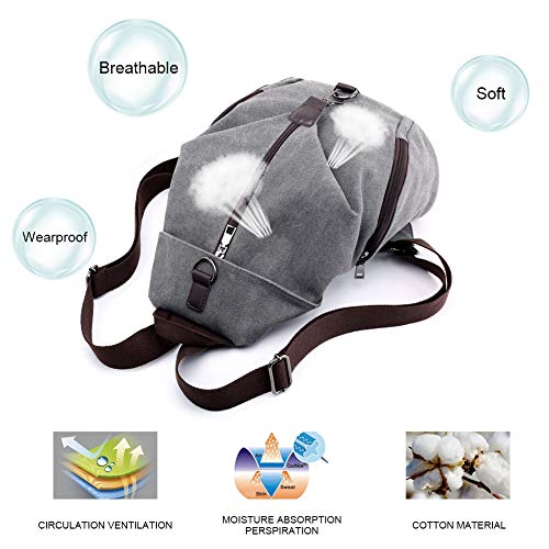 Padgene Mochila de Lona para Mujer, Bolsa De Viaje De Gran Capacidad Informal De La Vendimia Bolso Mochila Mujer Casual Para Vacaciones Viajes Senderismo Camping