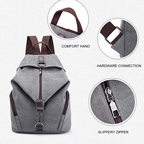 Padgene Mochila de Lona para Mujer, Bolsa De Viaje De Gran Capacidad Informal De La Vendimia Bolso Mochila Mujer Casual Para Vacaciones Viajes Senderismo Camping