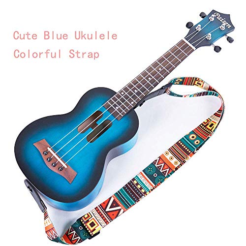 Paisen Lindo ukulele soprano azul de 21 pulgadas para principiantes y niños con bolsa de ukelele acolchada gruesa, correa personalizada, el mejor regalo Aprende a jugar el kit