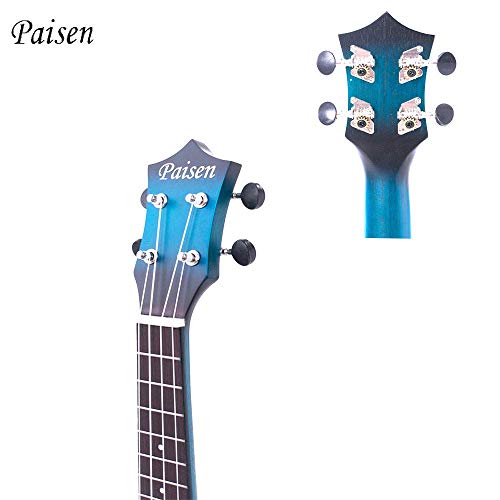 Paisen Lindo ukulele soprano azul de 21 pulgadas para principiantes y niños con bolsa de ukelele acolchada gruesa, correa personalizada, el mejor regalo Aprende a jugar el kit