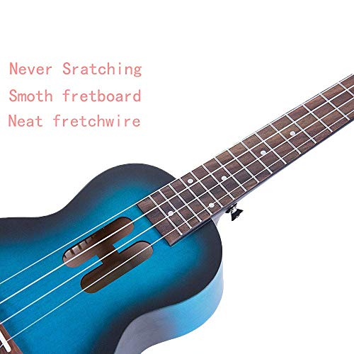 Paisen Lindo ukulele soprano azul de 21 pulgadas para principiantes y niños con bolsa de ukelele acolchada gruesa, correa personalizada, el mejor regalo Aprende a jugar el kit