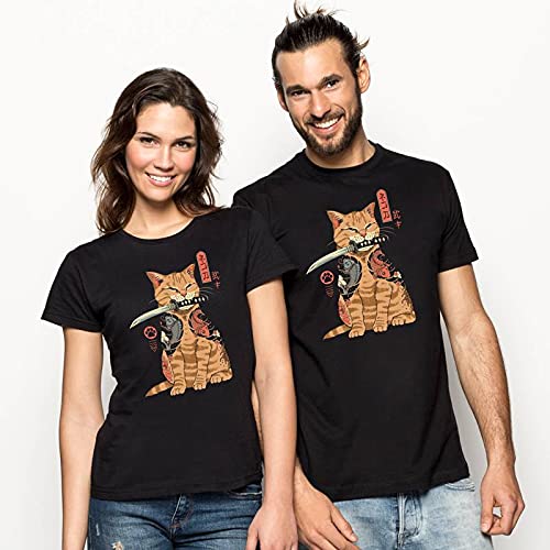 Pampling Camiseta Catana (Talla S) - Gato - 100% Algodón - Serigrafía