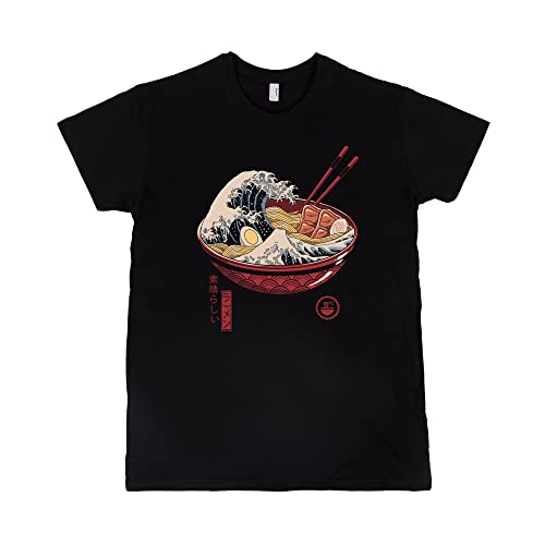 Pampling Camiseta Great Ramen Wave - Color Negro - 100% Algodón - Serigrafía