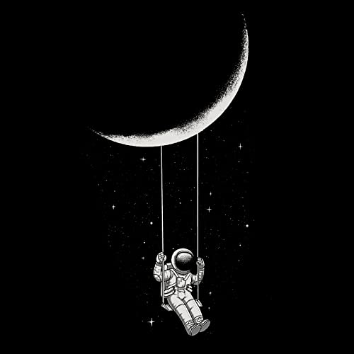 Pampling Moon Swing - Espacio - Astronauta, Camiseta Hombre, Negro, M