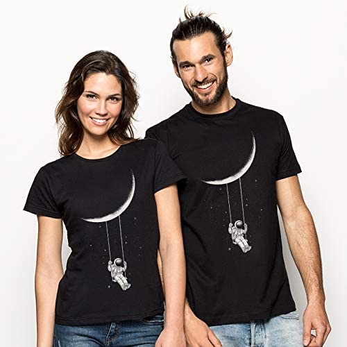 Pampling Moon Swing - Espacio - Astronauta, Camiseta Hombre, Negro, M