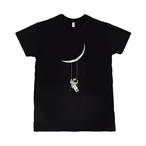 Pampling Moon Swing - Espacio - Astronauta, Camiseta Hombre, Negro, M