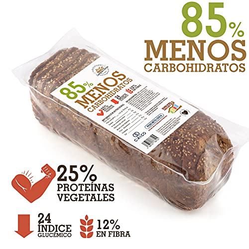 Pan Proteico SiempreTierno XXL 500 grs · Pan Keto Proteinado Bajo en Carbohidratos · 25% de Proteínas · Ideal dietas Hipocalóricas y Altas en Proteínas KETO · Dura hasta 270 días sin frio.