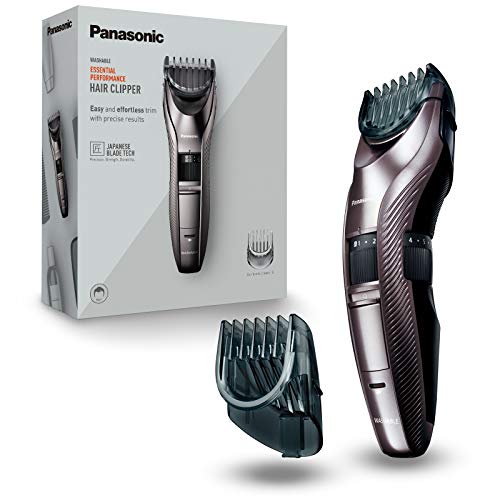 Panasonic ER-GC63-H503 - Recortadora eléctrica de precisión para barba, cabello y cuerpo, 39 ajustes, con o sin cable, limpieza fácil, acero inoxidable, negro