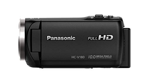 Panasonic HC-V180 - Videocámara de 50x, O.I.S de 5 Ejes, F1.8 - F4.2, Zoom 28 mm - 174 mm, HD, SD, Time - Lapse, Zoom 90x Inteligente, Color Negro