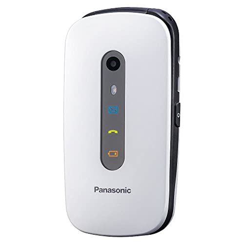 Panasonic TU456 - Teléfono Móvil para Mayores (Pantalla Color TFT 2.4", botón SOS, compatibilidad audífonos, Resistente a Golpes, Bluetooth, cámara) Color Blanco