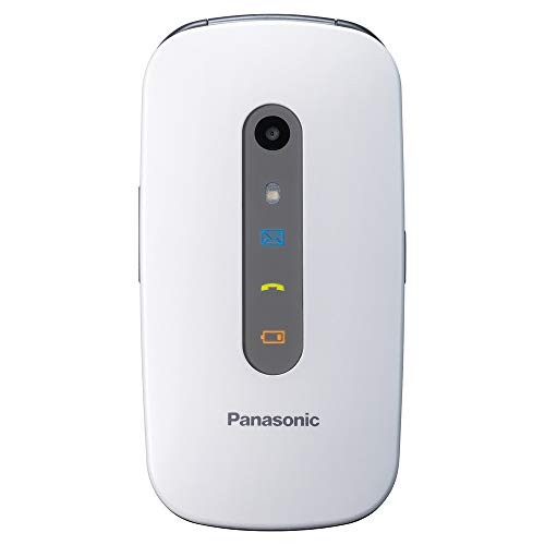 Panasonic TU456 - Teléfono Móvil para Mayores (Pantalla Color TFT 2.4", botón SOS, compatibilidad audífonos, Resistente a Golpes, Bluetooth, cámara) Color Blanco
