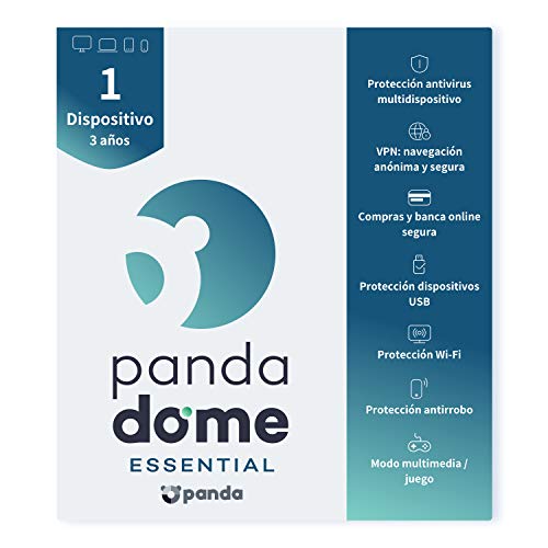 Panda Dome Essential 2021 – Software Antivirus | 1 Dispositivo | 3 años | VPN | Banca Segura | Bloqueo Antirrobo | Protección Wifi