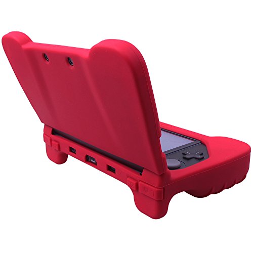 Pandaren® silicona mano agarre Fundas Protectores para NEW 3DS XL ROJO (no para la versión antigua 3DS XL)