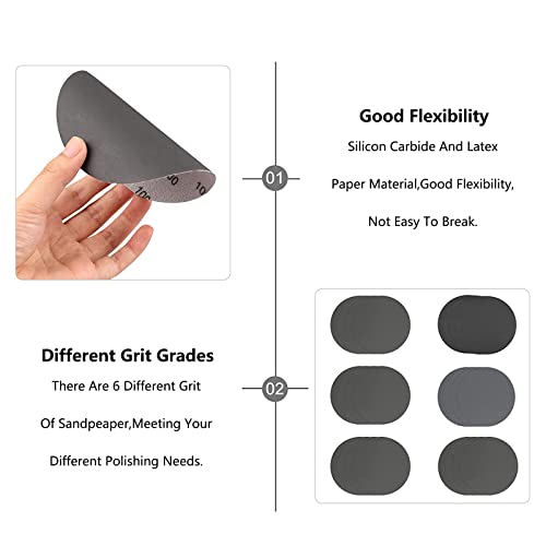 Papel De Lija Redondo 30pcs Lijadora Excéntrica Juego De Papel De Lija Hojas De Lija Discos De Lijado Grano 400600800 1200 1500 Grano 2000 Para Madera Metal Color Plástico Lijadora Orbital Sin Agujero