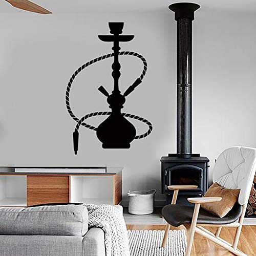 Papel hookah shisha pegatinas de pared logo de fumar tatuajes de pared cultura árabe decoración de fumar pegatinas de tienda A1 64x42cm