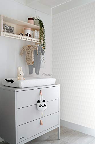 papel pintado impresión a la seda triángulos gráficos blanco brillante - 347695 - de Origin - luxury wallcoverings