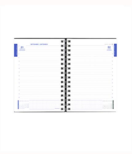 PaperTrac - Agenda Académica 2021-2022 Black- Día Página- 320 páginas - Tamaño A5- 14 x 21,2 cm