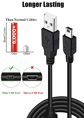 Paquete de 2 unidades de cable de carga PS3, cable de sincronización de 3 m, mini cable USB de carga y reproducción para PS Move/PS3/PS3 Slim Wireless Controller