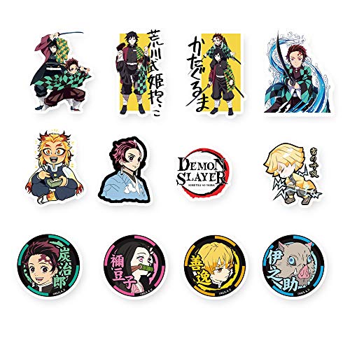 Paquete de 55 calcomanías de demonios para portátil, Kimetsu no Yaiba, impermeable, para monopatín, snowboard, coche, bicicleta, equipaje, etc.