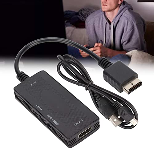 para Adaptador de PS2 a HDMI, Cable de Adaptador de Consola de Juegos Gratis para Convertidor de Interfaz Multimedia PS2 a HD para HDTV, Convierte 1 2 3 Señal a Señal de Interfaz Multimedia HD