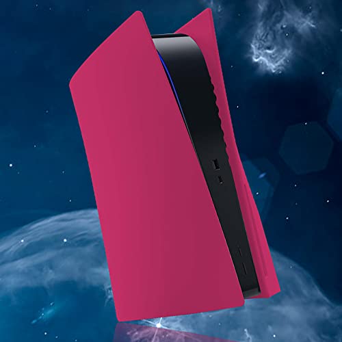 para PS5 Carcasa Console, Carcasa Rígida Placa para PS5 a Prueba de Golpes, ABS Antirrayas a Prueba de Polvo Carcasa Placa Repuesto Cubierta de Consola para PS5 Console Disc Edition - Cosmic Red