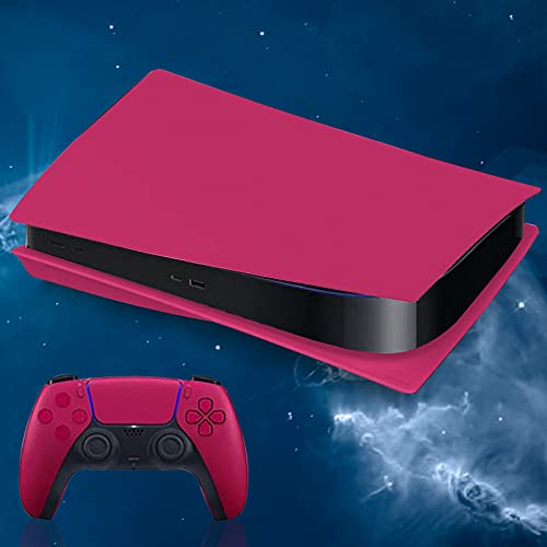 para PS5 Carcasa Console, Carcasa Rígida Placa para PS5 a Prueba de Golpes, ABS Antirrayas a Prueba de Polvo Carcasa Placa Repuesto Cubierta de Consola para PS5 Console Disc Edition - Cosmic Red