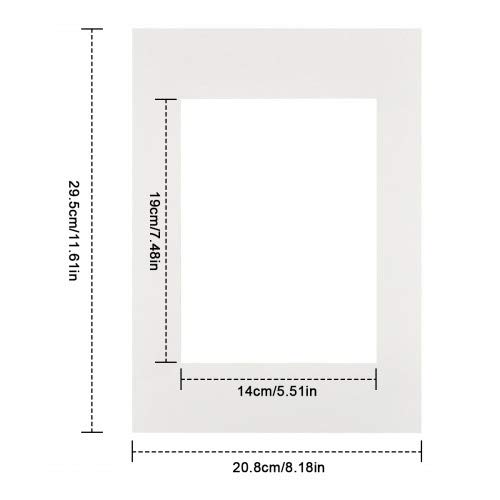 Paspartú para Marcos, 10 Piezas Cartón Paspartú Passepartout para Marcos de Fotos A4 Blanco Marcos de Cartón para Pinturas Imágenes Fotos Carteles Impresiones Artísticas