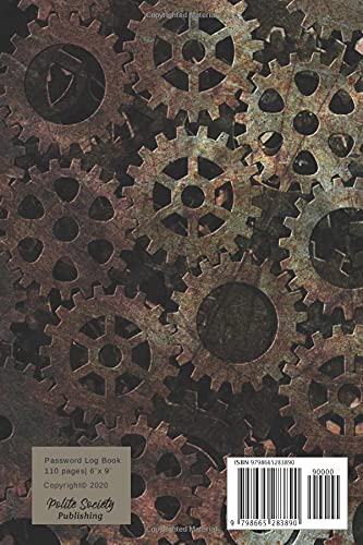 Password Log Book: Steam Punk - Keep your passwords organized / 6x9 inch matte cover 110 pages alphabetical listed index keeper