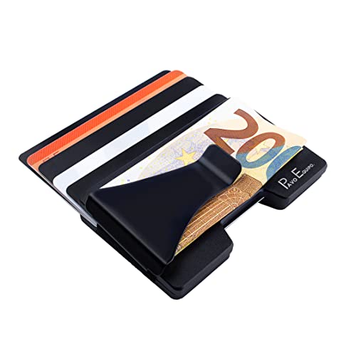 PAVO EQUIPO Tarjetero | Tarjetero con clip para dinero desmontable | Incluye caja de regalo | Protección RFID | Mini cartera | Monedero