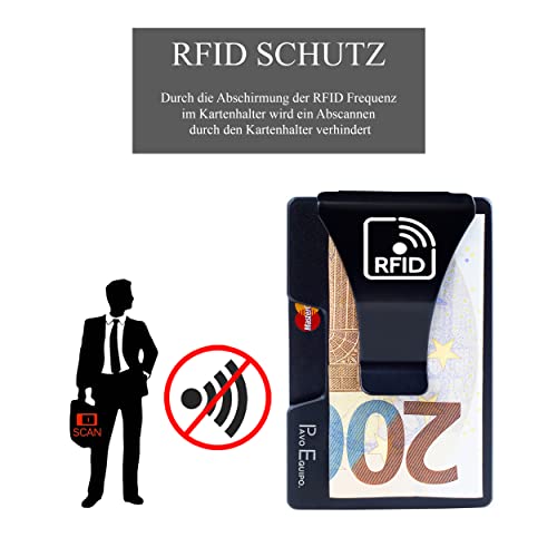 PAVO EQUIPO Tarjetero | Tarjetero con clip para dinero desmontable | Incluye caja de regalo | Protección RFID | Mini cartera | Monedero