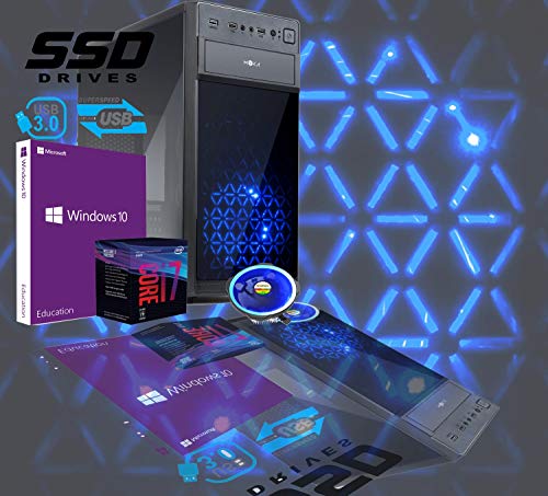 PC de sobremesa Gaming Intel I7 8th Gen SIX CORE i7-8700 de 3,2 a 4,6 GHz MB H310M HDMI DVI RAM 8 GB DDR4 HD SSD 480 GB gráfica UHD 4 K WIFI 300 MB case USB 3.0 licencia Windows 10 PRO MYKA CG-P0303 .
